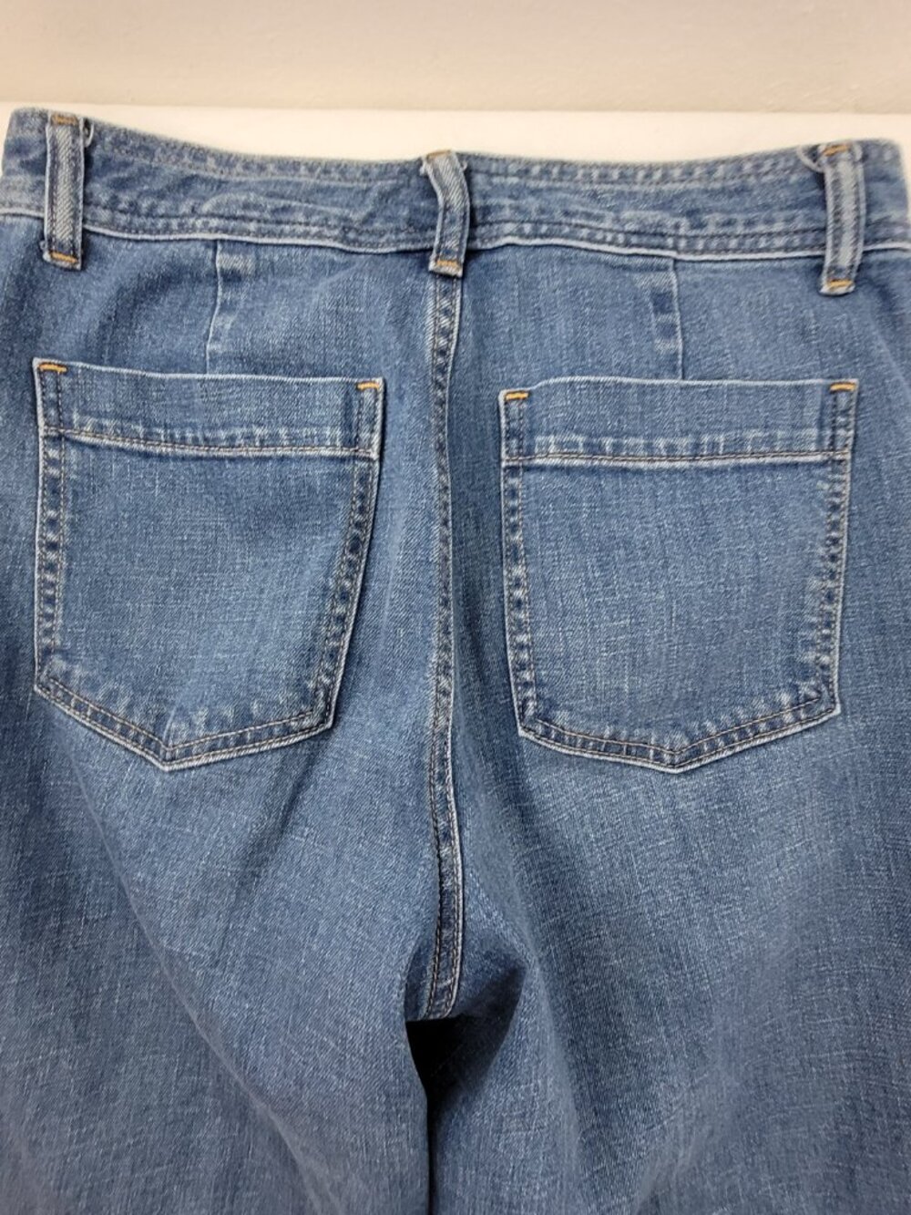 GAP Jeans Womens 4/27 Blue Stretch Denim High Rise Wide Leg Crop fits 29x26 - Picture 8 of 13